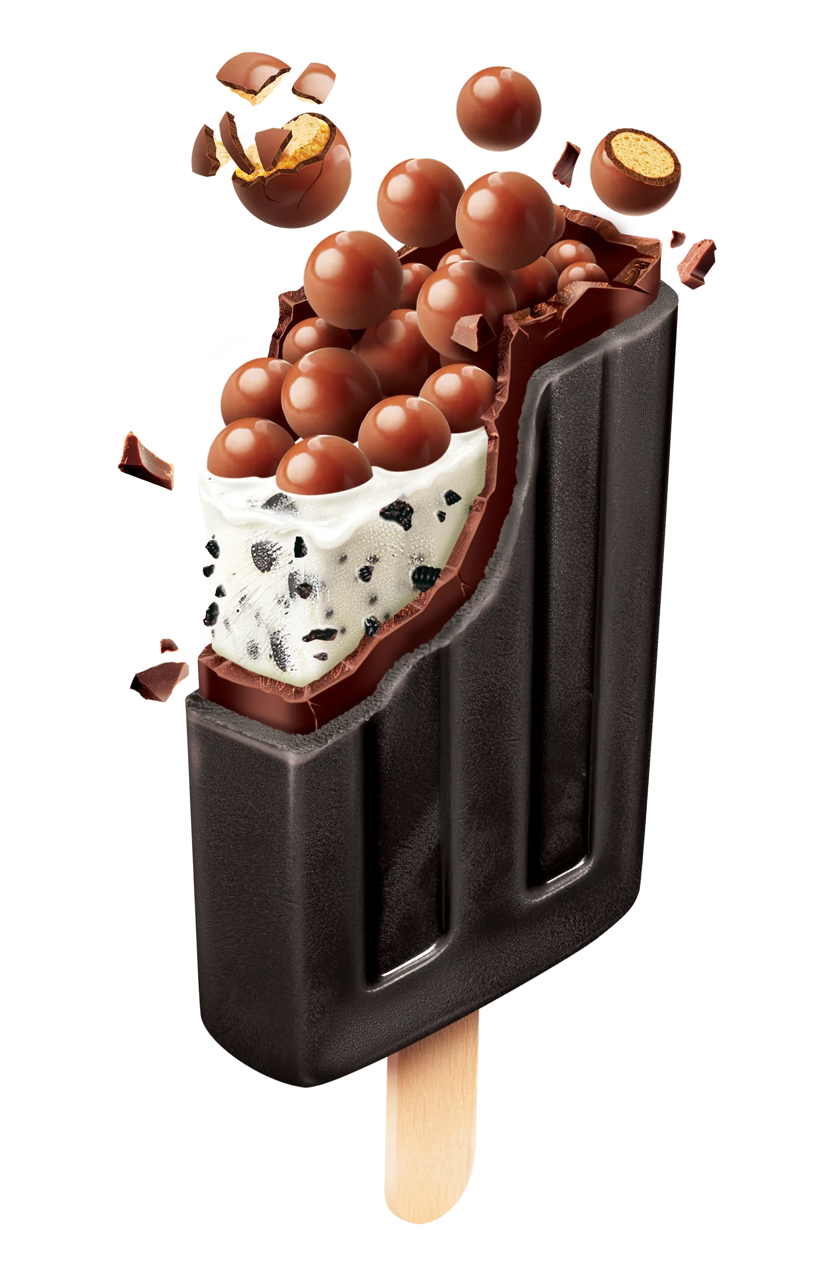 Crispy Balls Cookies & Cream unwrapped product