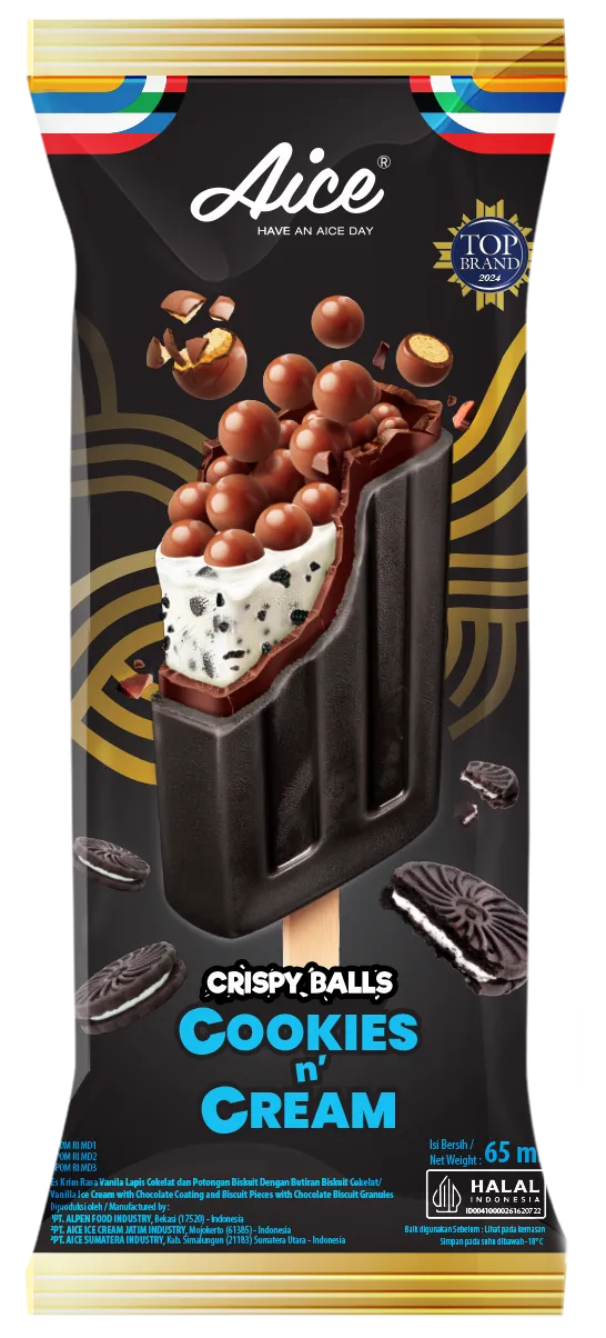 Crispy Balls Cookies & Cream wrapper
