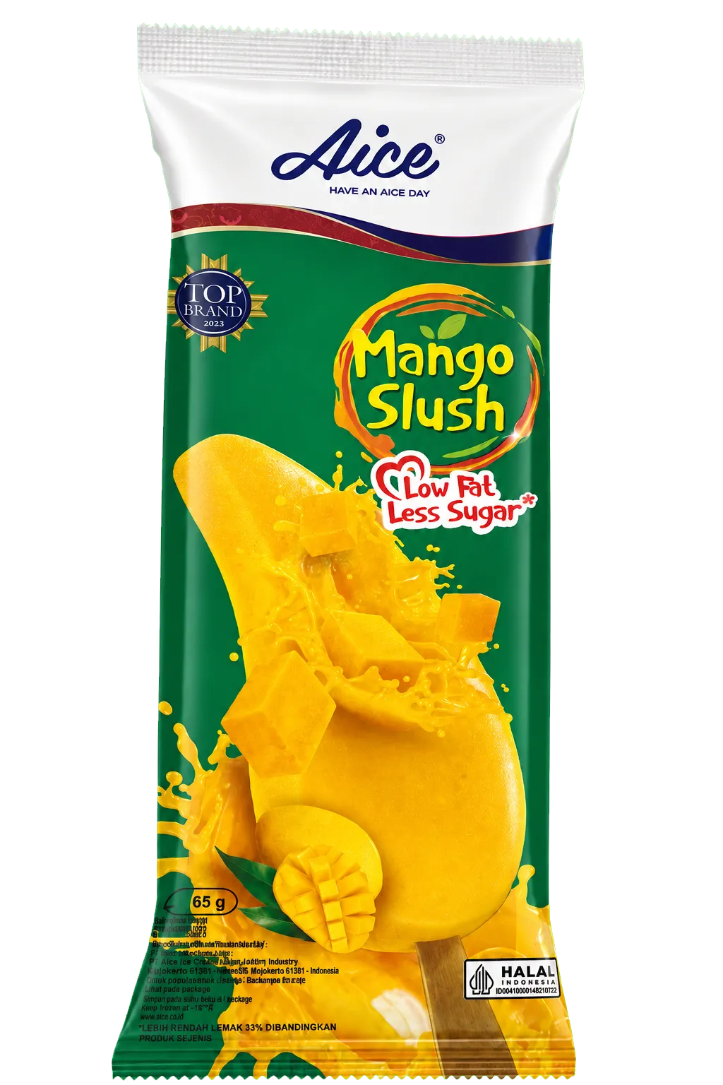 Mango Slush Less Sugar wrapper